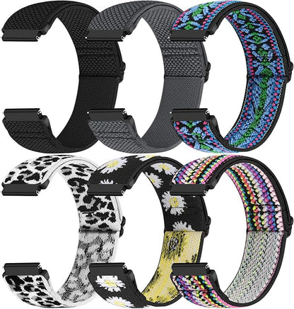 19mm Quick Release Elastic Band Compatible with GRV FC1/FC5/Willful/YAMAY/Letsfit/LETSCOM/TEMINICE/LIFEBEE/Lintelek/ ID205 ID205L ID205G ID205S ID205U/Blackview/UMIDIGI Nylon Strap Women Men