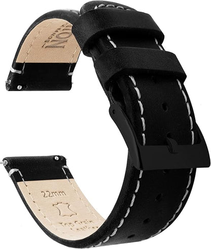 BARTON WATCH BANDS - Top Grain Leather Watch Bands Compatible with Apple Watch Models - 1, 2, 3, 4, 5, 6, 7, 8, 9, 10, SE, Ultra & Ultra 2