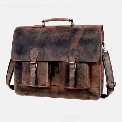 cuero Retro Brown Laptop Messenger Bag Office Briefcase Crossbody Travel Bag For Men And Women Bag Office Laptop Bag