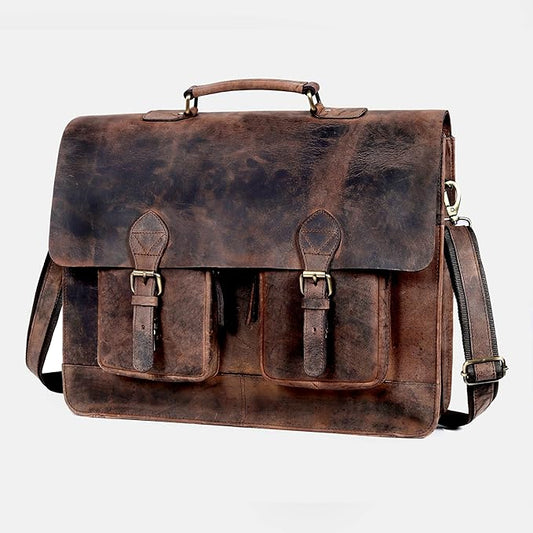 cuero Retro Brown Laptop Messenger Bag Office Briefcase Crossbody Travel Bag For Men And Women Bag Office Laptop Bag
