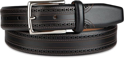 Cole Haan Men's Black Leather Dress Belt - Classic Style With Polished Buckle for Work Or Formal Wear