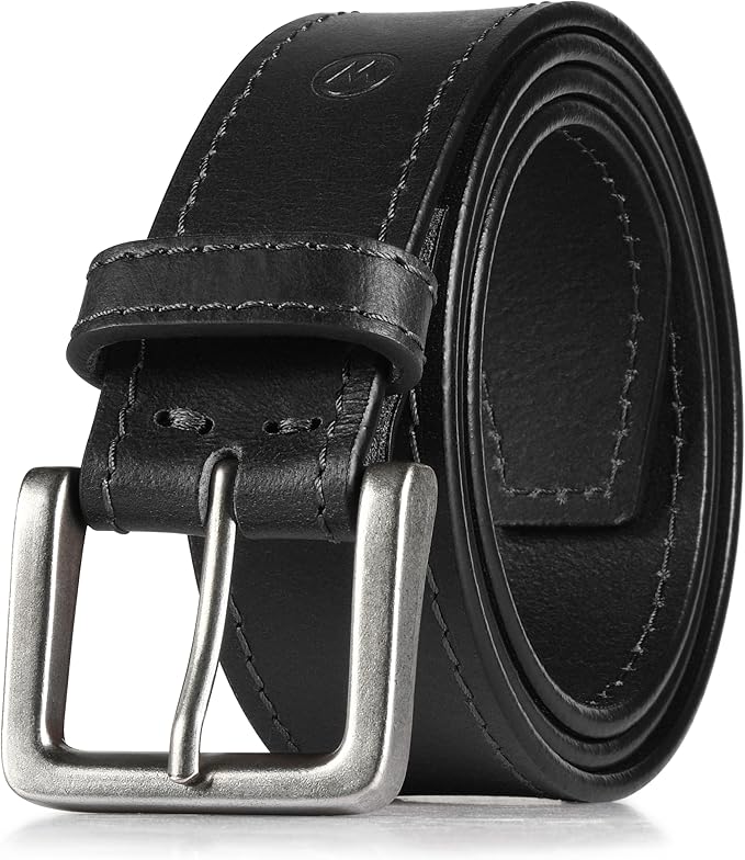 Wrangler Men’s Leather Belt, Country Casual Every Day Belt for Jeans