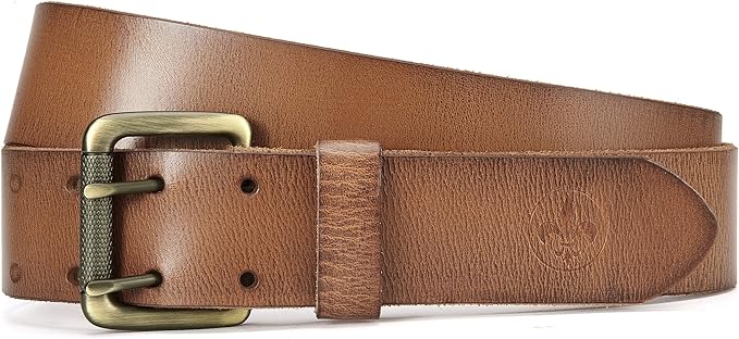 CHAOREN Work Belts for Men Heavy Duty - 1.5" Full Grain Leather Belt Casual - Fully Adjustable, Double Prong