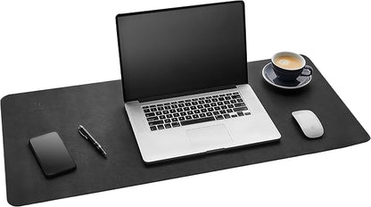 Gallaway Leather Desk Mat, Office Writing Desk Pad, Large 36" x 17" Black, for Top of Desks, Gift Ready Elegant Computer Desk Cover Protector PU Leather