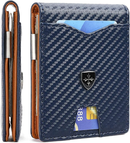 Money Clip Wallet for Men Slim Bifold Credit Card Holder Wallet Minimalist RFID Blocking Front Pocket Wallet