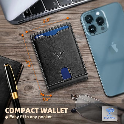 BULLIANT Men Wallet Airtag&Standard Use,Slim Front Pocket Wallet Money Clip for Gifg Men RFID Blocking 11Cards