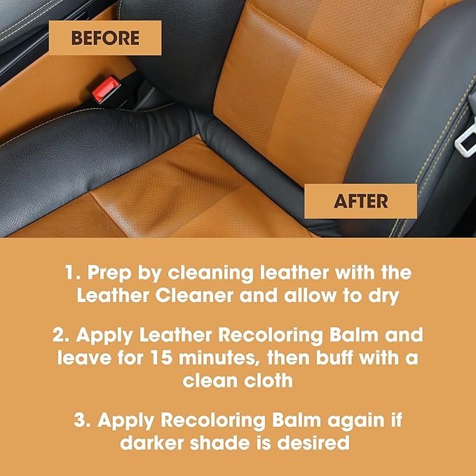 Furniture Clinic Leather Easy Restoration Kit | with Leather Recoloring Balm, Cleaner, Sponge, and Cloth | Leather Repair Kit for Scratched and Faded Furniture (Dark Grey)