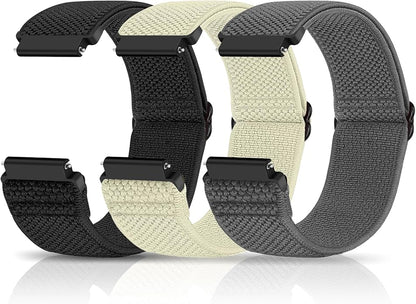Compatible with 16mm 18mm 19mm 20mm 22mm 24mm Watch Bands Quick Release Replacement Wristband,Adjustable Stretchy Nylon Solo Loop Straps Fabric Braided Sport Elastic Bands for Men Women