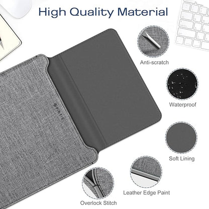 Fintie Sleeve Case for MacBook Air 13.6 A3449 A3240 A3113 A2681, Pro 14 A3427 A3426 A3434 A3401 A3185 A3112 A2992 A2918 A2779 A2442, MacBook Pro/Air/Neo 13 - Slim Bag Cover with Stand, Gray/Black