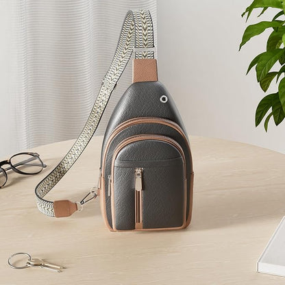 BOSTANTEN Sling Bag for Women Leather Crossbody Bag Vintage Cross Body Purse for Travel with Guitar Strap, Bohemian Style