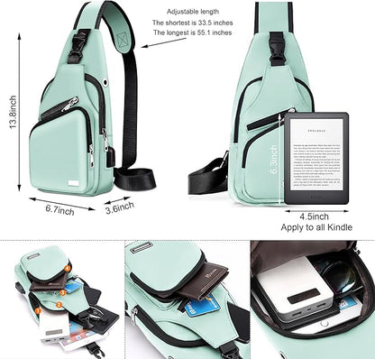 Waterproof Sling Bag Crossbody Backpack for Men Women Sling Backpack Hiking Daypack Multipurpose Cross Body Chest Bag