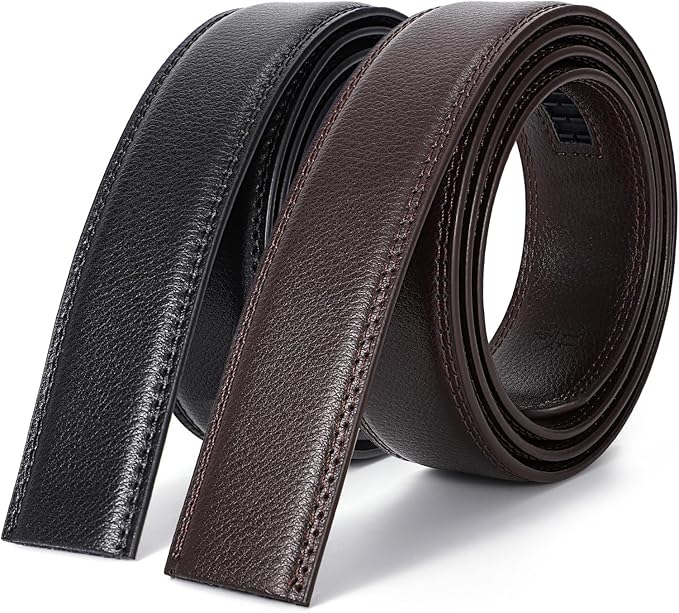 BELTROAD Ratchet Belt Strap for Men Leather Belts Without Buckle Replacement Leather Belt Strap Only 35mm for 40mm Buckle