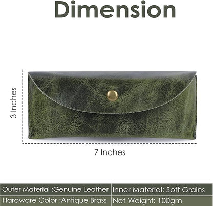 Leather Sunglasses Case Genuine Eyeglass Holder Reading Glasses Protector Vintage Eyewear Storage for Men and Women