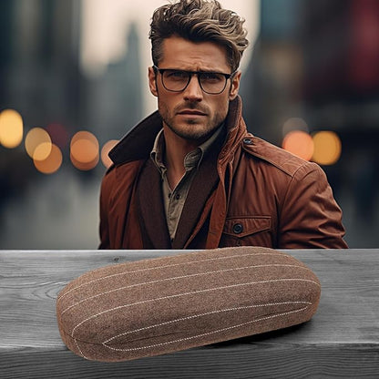 MyEyeglassCase Men's Medium Glasses Case - Classic Eyeglasses Hard Shell Holder, Elegant Easy Open Lip with Pouch and Cloth