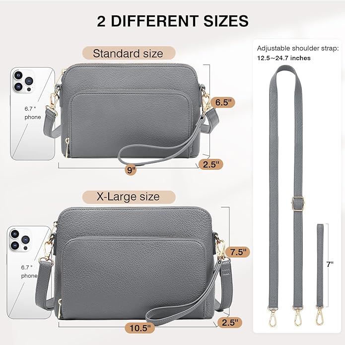 Marvolia Crossbody Bag for Women - PU Leather Shoulder Bag Trendy Small Crossbody Purse Bag for Travel Work Party