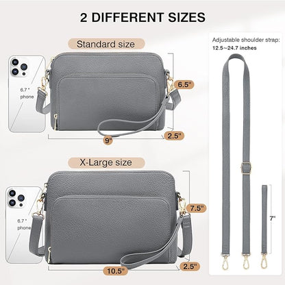 Marvolia Crossbody Bag for Women - PU Leather Shoulder Bag Trendy Small Crossbody Purse Bag for Travel Work Party