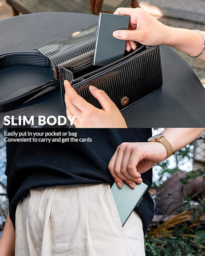 VULKIT Minimalist Credit Card Holder Pop Up Cards RFID Protection Slim Metal Wallet