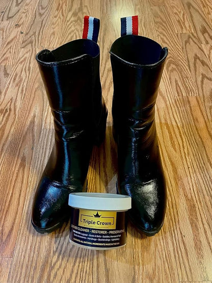 4 Ounce Leather formula; leather conditioner; cleaner and restorer for use on auto interiors, shoes, bags. Made in the U.S.A.