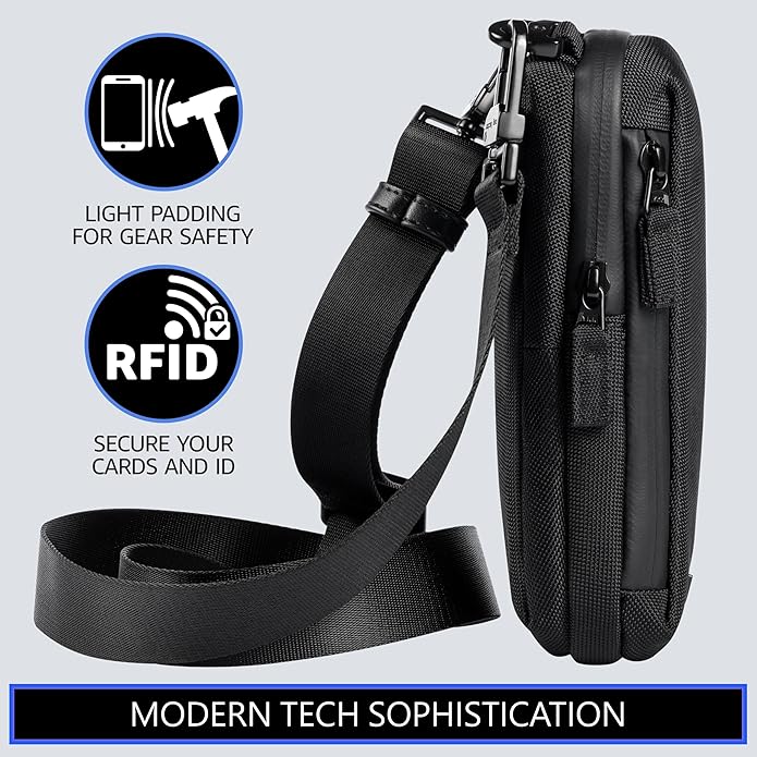 Cell Phone Crossbody Sling Bag EDC – RFID Small Shoulder Bag with Urban Tech Aesthetic