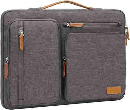 MOSISO 360 Protective Laptop Case 16 inch, 15-15.6 inch Laptop Sleeve Compatible with MacBook Pro 16, HP Acer Dell Lenovo ASUS, Side Open Carrying Case with 4 Zipper Pockets&Handle, Taupe Gray