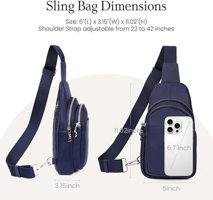 befen Genuine Leather Small Sling Bag for Women Anti-Theft Crossbody Chest Bags Fanny Packs for Travel with RFID Card Slots