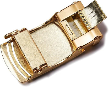 Dubulle Men's Ratchet Belt Gold/Black/Red/Green/Blue/White Automatic Buckle Business Casual Belt Gift - Adjustable Fit