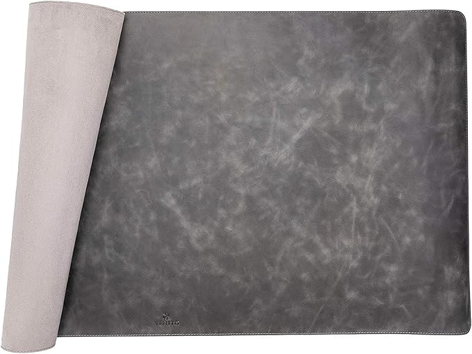 Venito Premium Leather Desk Pad Mat (31.5 X 14.6 inch) - Medium Desk Mat for Keyboard and Mouse Home Office Accessories (Faded Gray)*