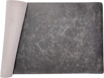 Venito Premium Leather Desk Pad Mat (31.5 X 14.6 inch) - Medium Desk Mat for Keyboard and Mouse Home Office Accessories (Faded Gray)*