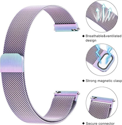 18mm Metal Bands for Garmin Venu 3S / Venu 4 41mm / Venu 2S / Vivoactive 4S / Vivomove 3S / Forerunner 265s Watch Bands, Quick Release Stainless Steel Metal Replacement Wristband Strap for Garmin Forerunner 255s/265s Bands Women Men