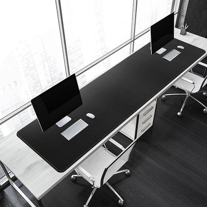 MAIDERN 67” x 19.6” Desk Pad, Large Desk Mat, Cork & Leather Large Mouse pad for Desk, Waterproof Computer Desk Pad for Gaming Home Office (Black) …