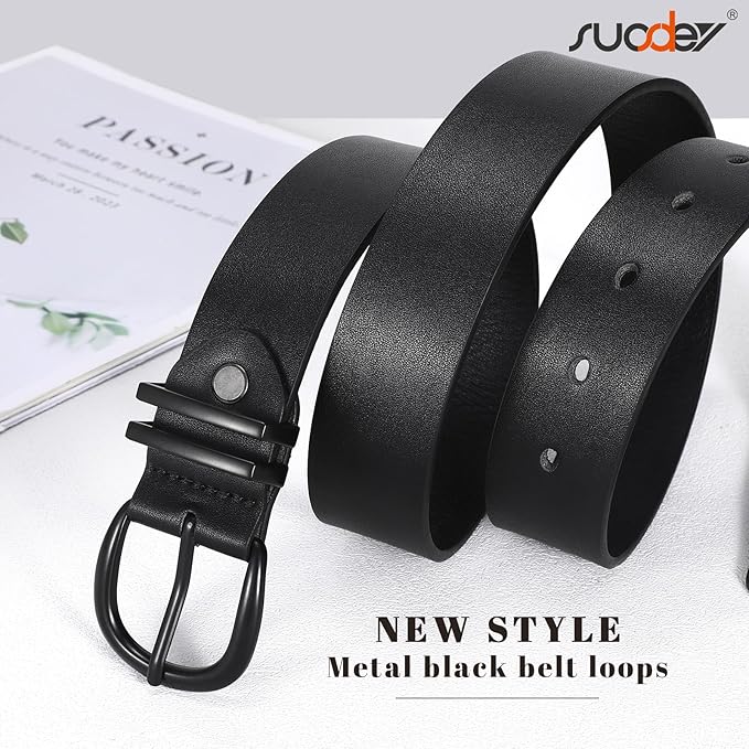 SUOSDEY Womens Casual Leather Belt for Jeans Dress Pants,Fashion Ladies Waist Belt
