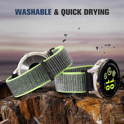 18mm 20mm 22mm Hook and Loop Watch Band Compatible with Garmin Vivoactive 5/ Vivoactive 6/ Vivoactive 3, Soft Nylon Breathable Sport Strap for Venu 2S/ Venu3S/ Forerunner 265s,Venu 3/ Venu 2 Men Women