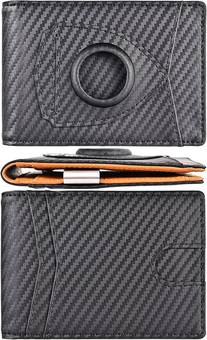 kinzd Slim Wallet with Money Clip RFID Blocking Minimalist Bifold Wallet for Men Genuine Leather Front Pocket Card Holder