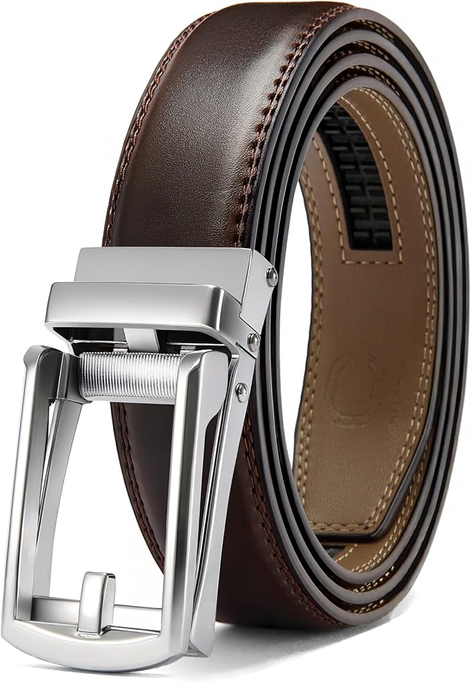 CHAOREN Mens Dress Belt - Ratchet Belt Leather 1 1/4" Comfort Click - Perfect Companion to Mens Dress Shoes