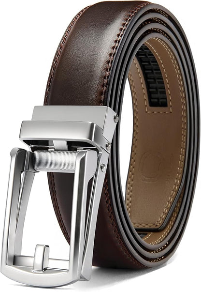 CHAOREN Mens Dress Belt - Ratchet Belt Leather 1 1/4" Comfort Click - Perfect Companion to Mens Dress Shoes