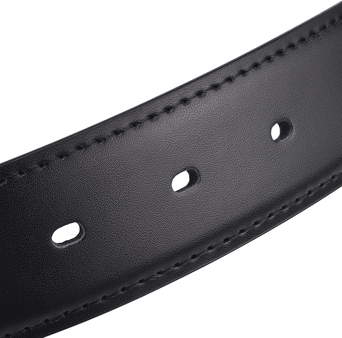 Men's Dress Belt Black Leather Belts for Jeans