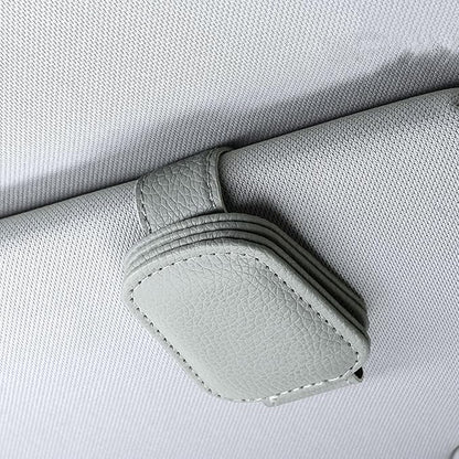 2 Pack Sunglass Holder for Car Magnetic Leather Sunglass Clip Universal Eyeglass Holder Car Visor Accessories Gray