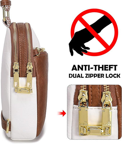 INICAT RFID Blocking Sling Bag, Anti Theft Crossbody Bag for Women, Travel Fanny Pack Style Purse, Vegan Leather
