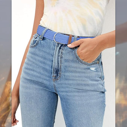 XZQTIVE Braided Belt Stretch Belt for Men and Women Multicolored Woven Golf Belt Elastic Jean Belts