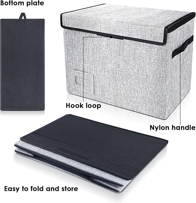 Leffis Comic Book Storage, Box 15.5" X 7.5" X 11.3", Collapsible Comic Short Box with Lids Holds 150 Comics Heavy Duty Comic Book Bin Container (1 pack, grey)