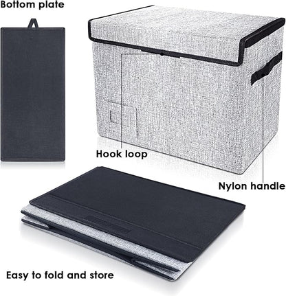 Leffis Comic Book Storage, Box 15.5" X 7.5" X 11.3", Collapsible Comic Short Box with Lids Holds 150 Comics Heavy Duty Comic Book Bin Container (1 pack, grey)