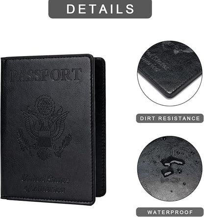 Honmein 2 Pcs Passport holders，Ultra Slim passport wallet，PU Leather Passport Cover for Women and Men