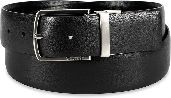 Calvin Klein Men’s Reversible Leather Belt - 2‑in‑1 Versatile Modern Style