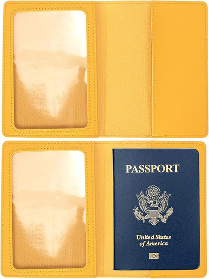 2 Pack Passport covers and Vaccine Card Holder PU Leather Passport Wallet Vaccine Case Protector Slot Travel Passport Wallets for Women & Men