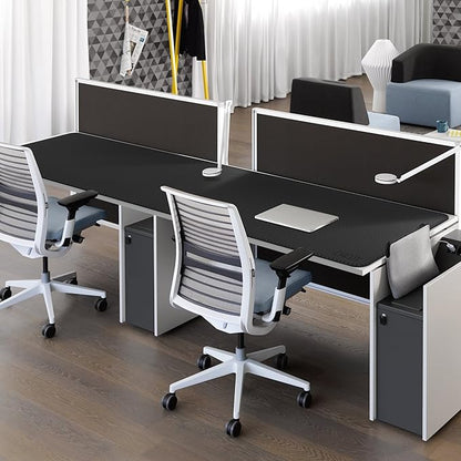 Cacoy 74.8"x19.7" Leather Desk Mat, PU Leather Office Computer Pad, Extended Gaming Mouse Pad, Desk Blotter and Office Table Mat, Waterproof Desktop Protector Laptop Matt for Desktop, Black