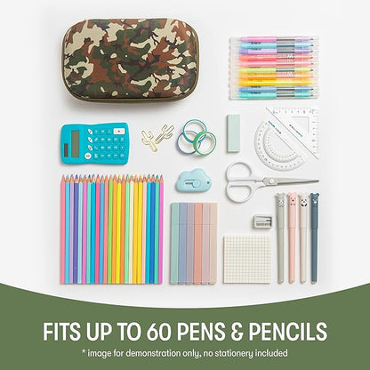 ZIPIT Camo Pencil Box for Boys, Cute Pencil Case for School, Large Capacity Stationery Organizer Box