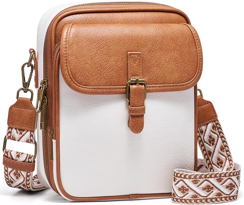 Crossbody Bag for Women Men, Vegan Leather Anti-Theft Messenger Shoulder Bag, Vintage Cross Body Purse with Card Slots