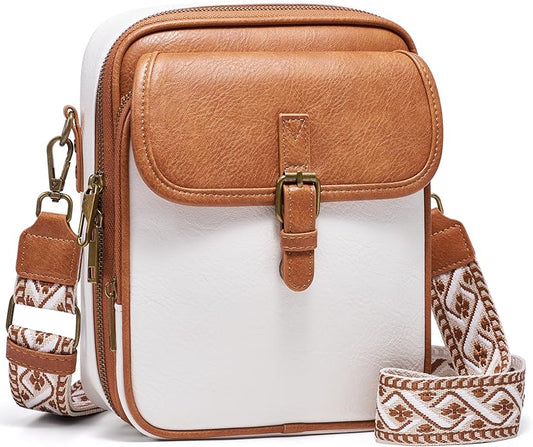 Crossbody Bag for Women Men, Vegan Leather Anti-Theft Messenger Shoulder Bag, Vintage Cross Body Purse with Card Slots