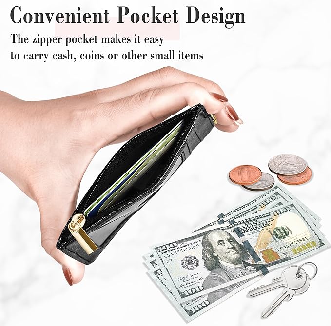 ID Badge Holder with Lanyard, Vertical Bling Shiny ID Badge Card Holder with 1 Clear ID Window, 4 Credit Card Slots, 1 Cash Coin Slot and a Detachable Neck Lanyard (Bling Black)