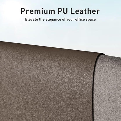 Aothia Leather Desk Pad Protector, Office Mat, Large Mouse Pad, Non-Slip PU Leather Blotter, Laptop Desk Pad, Waterproof Writing Pad for Office and Home (Coffee, 31.5" x 15.7")